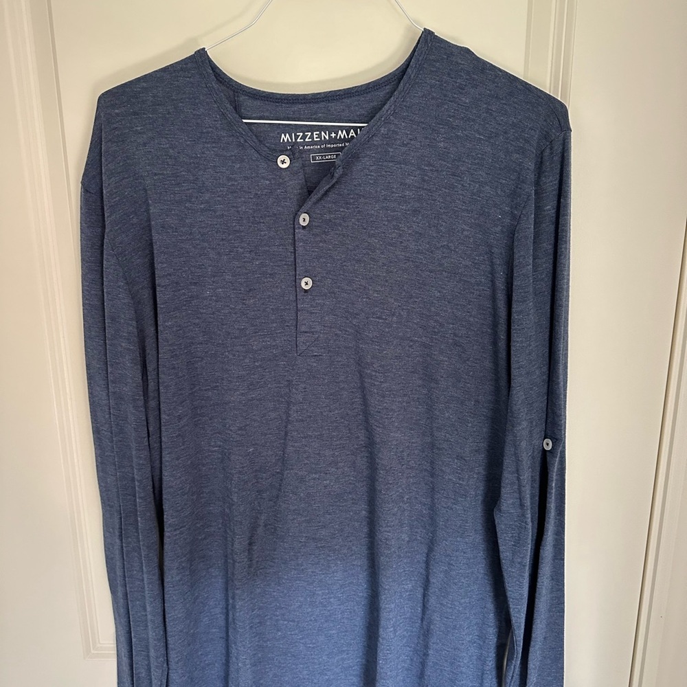 Mizzen + Main Henleys. Blue and Black.